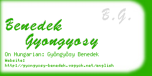 benedek gyongyosy business card