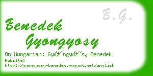 benedek gyongyosy business card